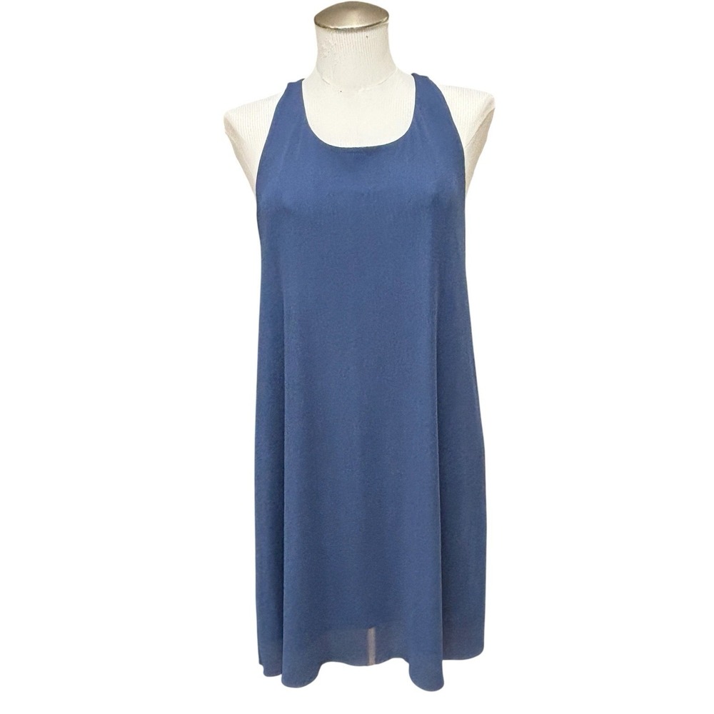 Oiselle Sz 10 Blue Mio Mesh Mini Dress Sleeveless Athletic Comfort Lightweight - Picture 2 of 16